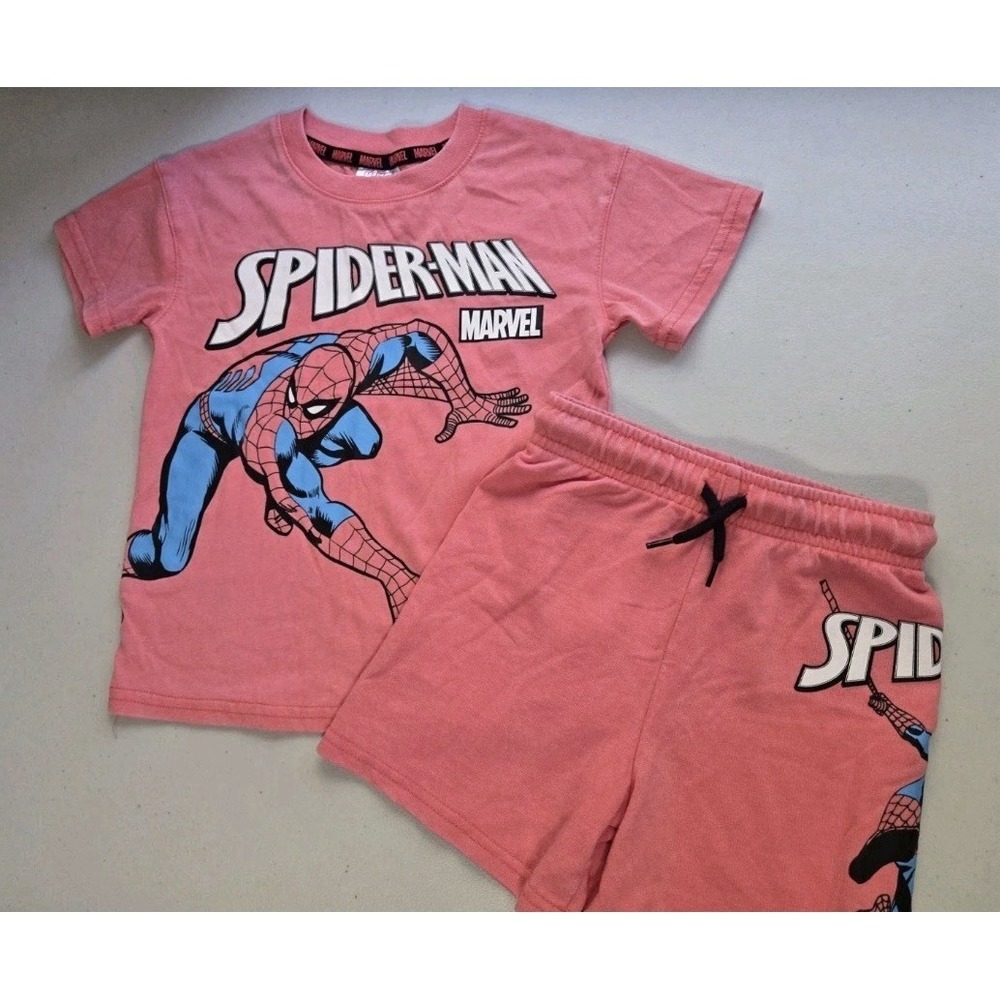 Spider-Man Toddler Boys 2T Outfit Set Top Shorts Red Marvel Superhero